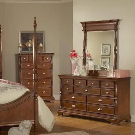 11-Drawer Dresser & Vertical Mirror Combo